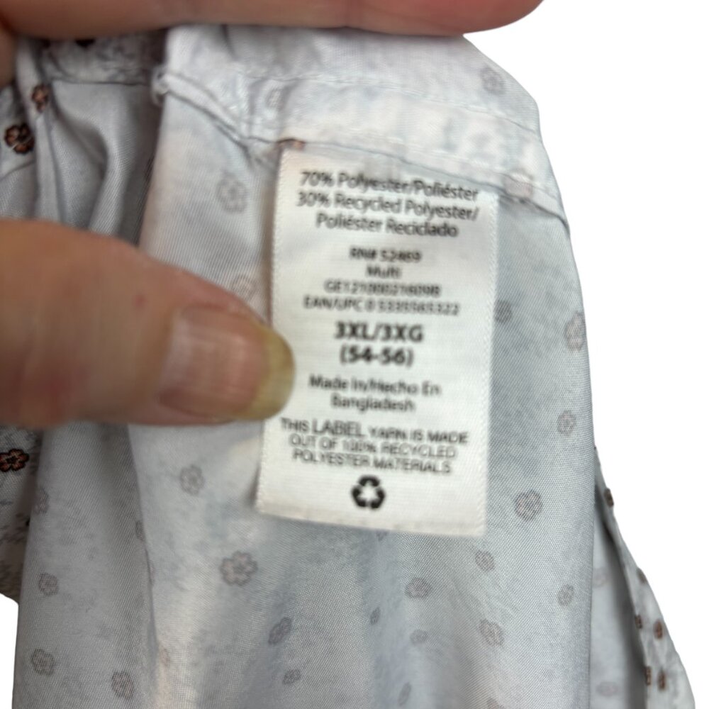 George floral print dress shirt, size 3X, lightweight, pocket, summer, office - Picture 6 of 6